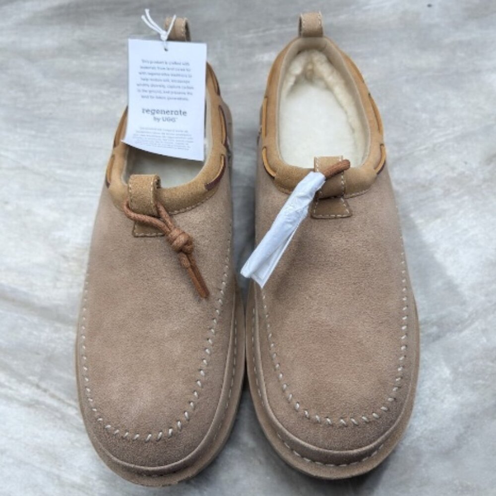 Ugg Tasman Crafted Regenerate Slippers in Sand - Unisex Size 12/13 (B-Grade)